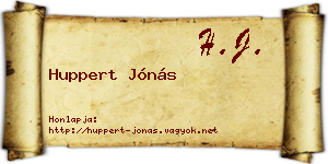 Huppert Jónás névjegykártya